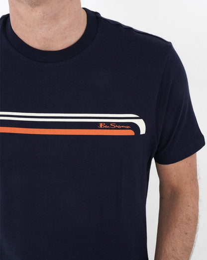Ben Sherman Printed Chest Stripe T-shirt Navy