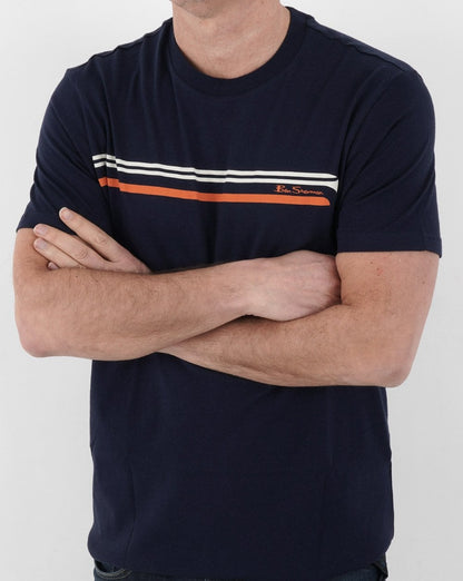 Ben Sherman Printed Chest Stripe T-shirt Navy