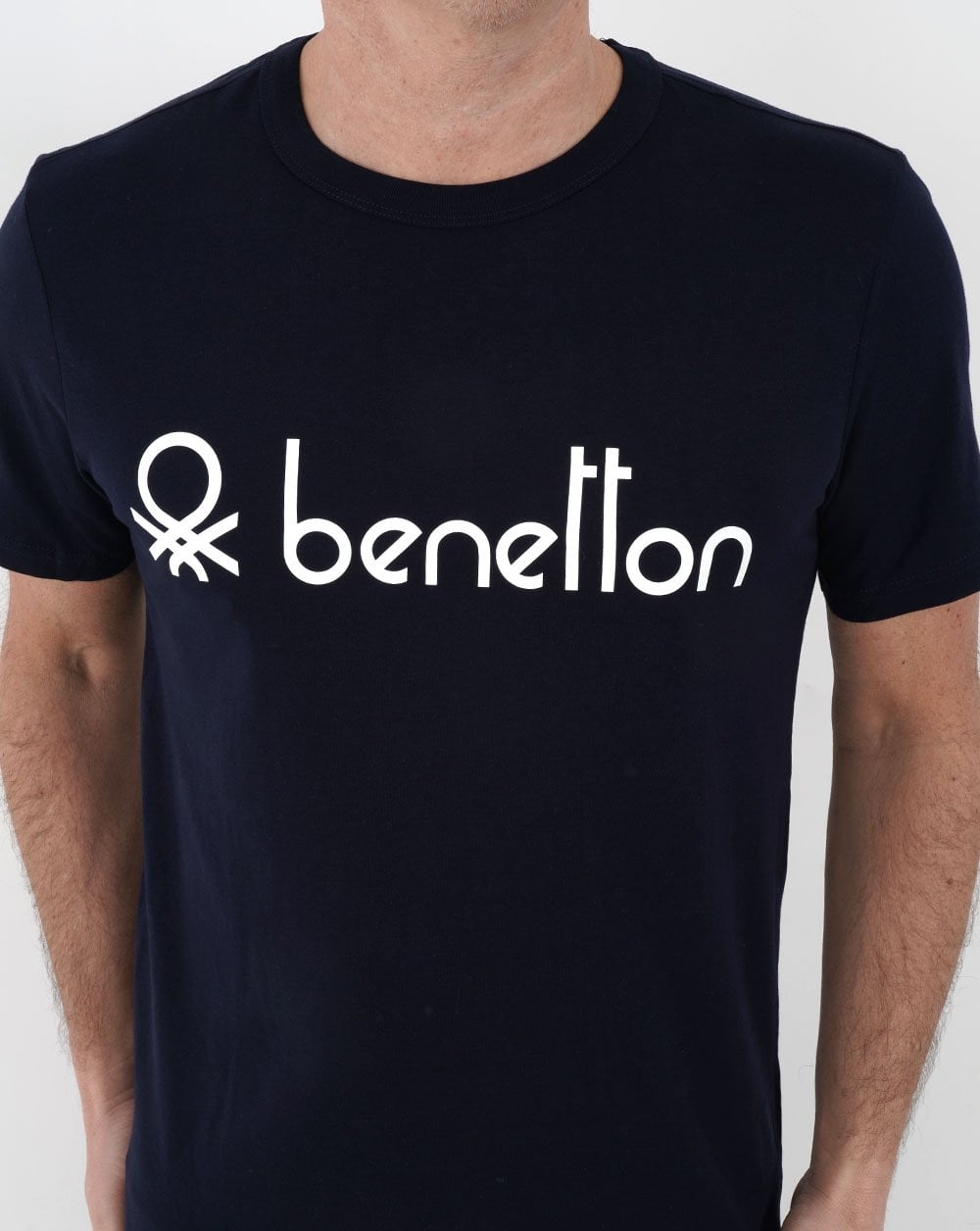 Benetton Large Logo T-shirt Navy