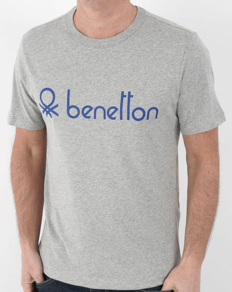 Benetton Large Logo T-shirt Grey