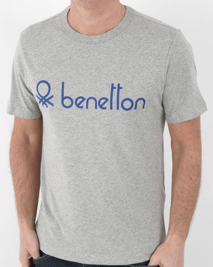 Benetton Large Logo T-shirt Grey