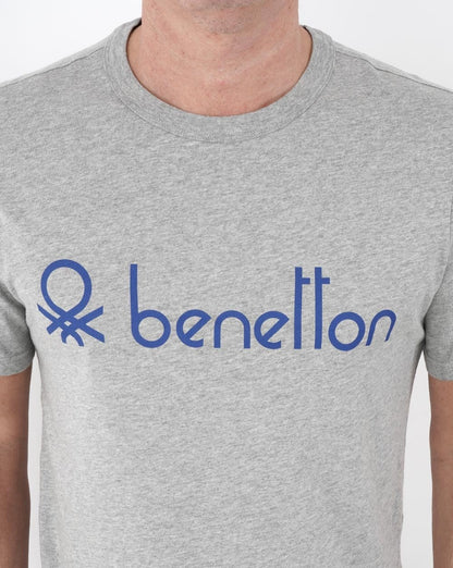 Benetton Large Logo T-shirt Grey