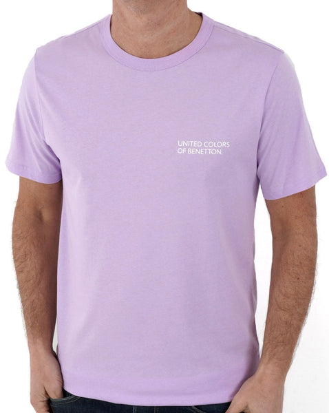 Benetton Logo Print T-shirt Lilac