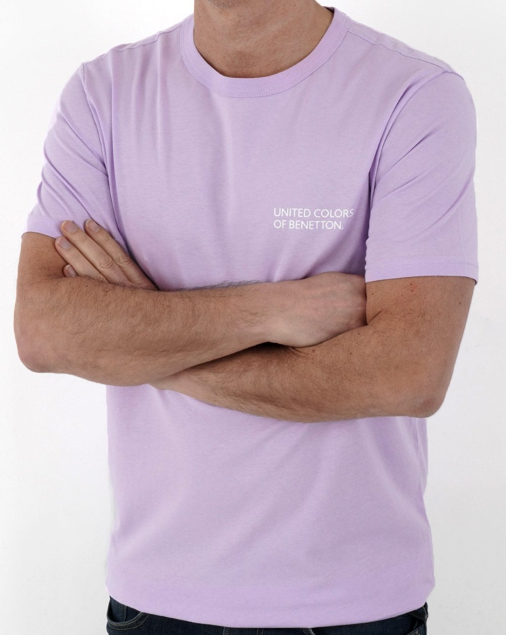 Benetton Logo Print T-shirt Lilac