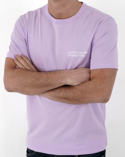 Benetton Logo Print T-shirt Lilac