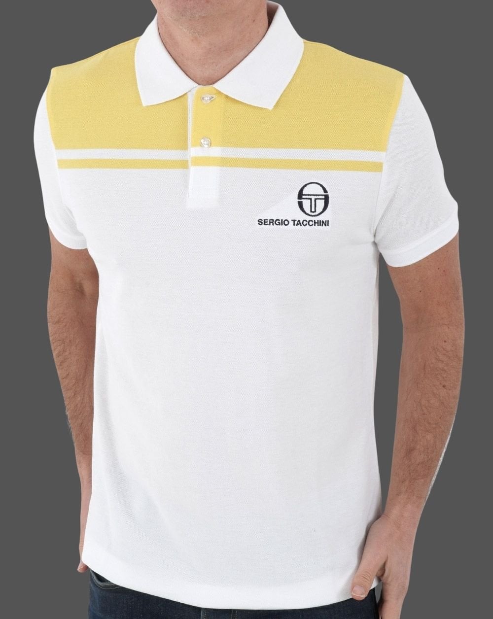 Sergio Tacchini New Young Line Polo Shirt White/Yellow