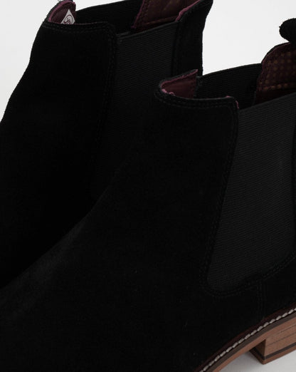 London Brogues Suede Chelsea Boot Black