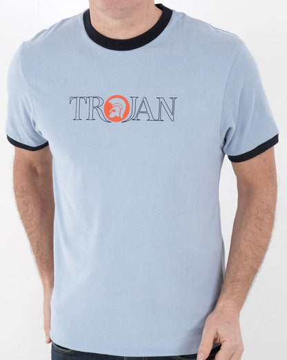 Trojan Outline Logo T-shirt Sky