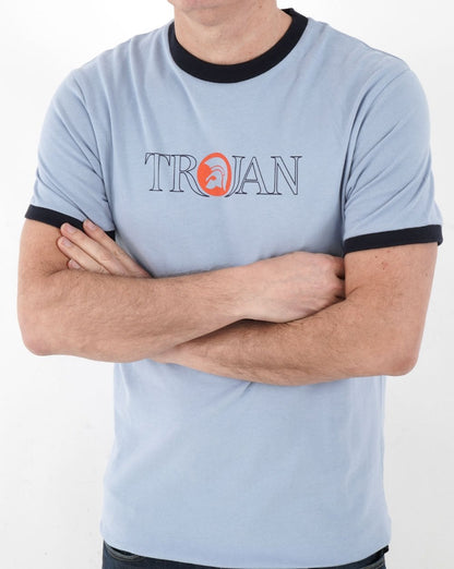 Trojan Outline Logo T-shirt Sky