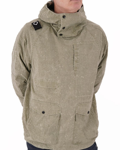 MA.STRUM Acid Wash Smock Green