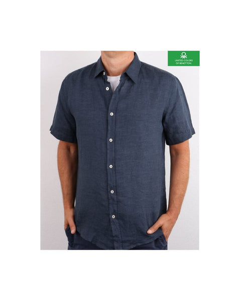 Benetton Short Sleeve Shirt Navy