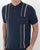 Ben Sherman Minimal Mod Stripe Knit Polo Shirt Blue