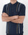 Ben Sherman Minimal Mod Stripe Knit Polo Shirt Blue