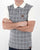 Trojan Dogtooth Check Panel Polo Cream