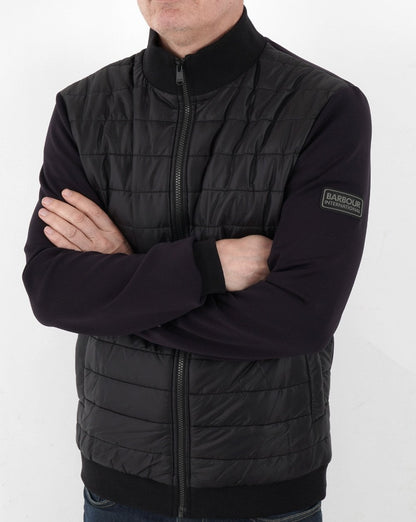 Barbour International Baffle Zip Thru Sweat Black