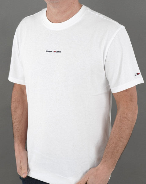 Tommy Jeans Tiny Linear Logo T Shirt White