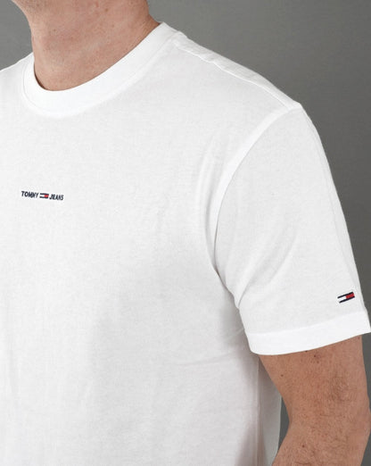 Tommy Jeans Tiny Linear Logo T Shirt White