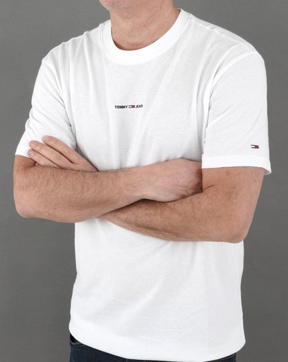 Tommy Jeans Tiny Linear Logo T Shirt White