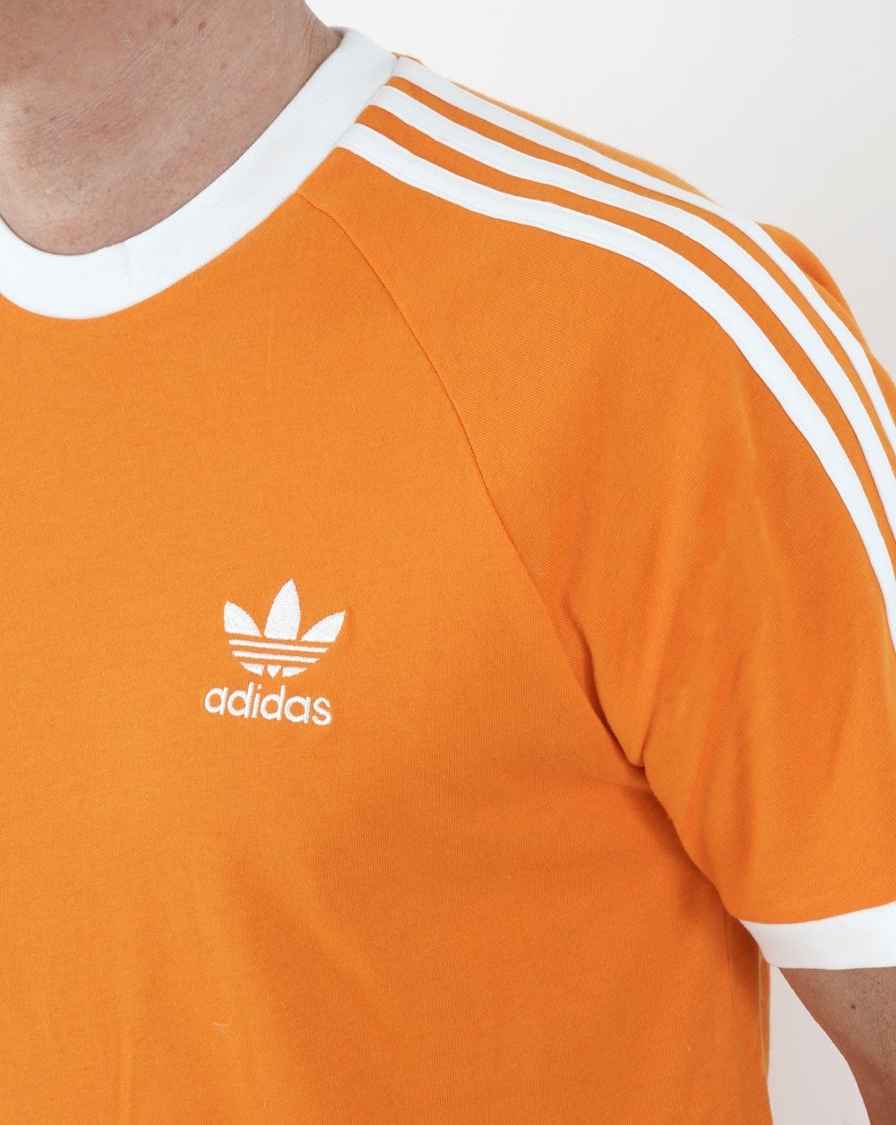 Adidas Originals 3 Stripes T Shirt Bold Orange