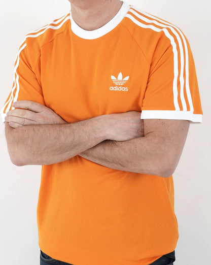 Adidas Originals 3 Stripes T Shirt Bold Orange
