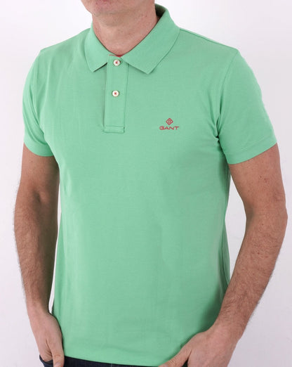 Gant Contrast Collar Polo Shirt Green