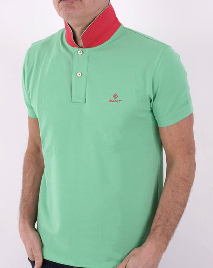 Gant Contrast Collar Polo Shirt Green