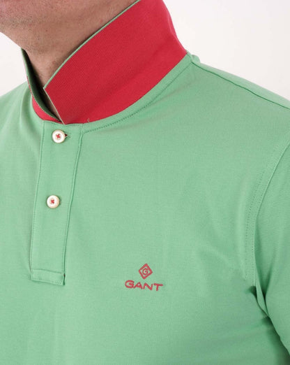 Gant Contrast Collar Polo Shirt Green