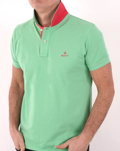 Gant Contrast Collar Polo Shirt Green