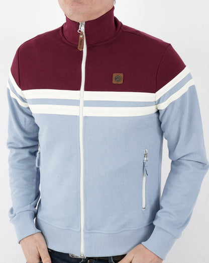 Trojan Panel Striped Track Top Sky/Claret