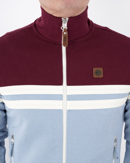 Trojan Panel Striped Track Top Sky/Claret
