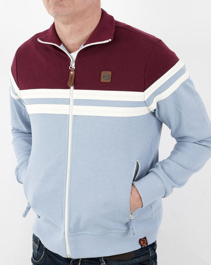 Trojan Panel Striped Track Top Sky/Claret
