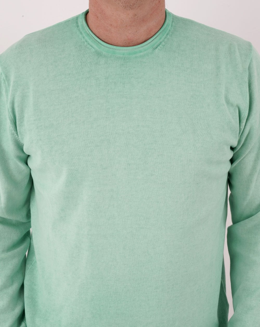 Benetton Washed Knit Jumper Turquoise