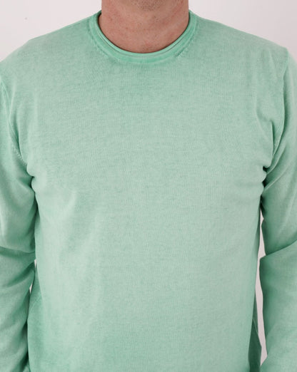Benetton Washed Knit Jumper Turquoise