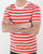 Benetton Stripe Crew Neck T-shirt Red