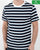 Benetton Stripe Crew Neck T-shirt Navy