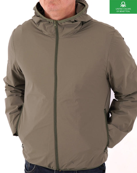 Benetton Light Hooded Jacket Khaki