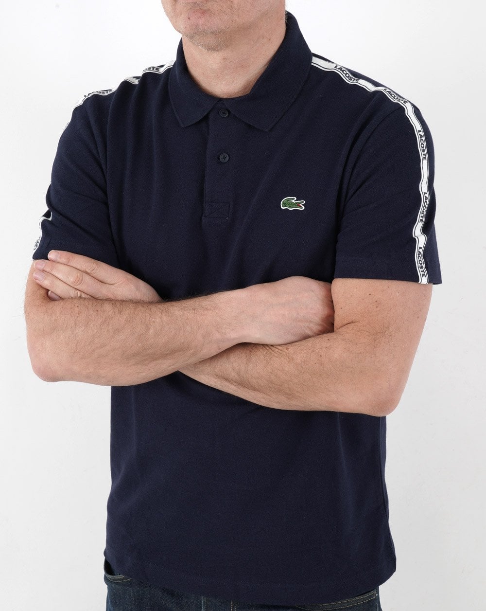 Lacoste Taped Polo Shirt Navy