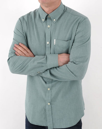 Ben Sherman Long Sleeve Oxford Shirt Jade