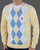 Gabicci Vintage Diamond Argyle V-neck Knit Lemon
