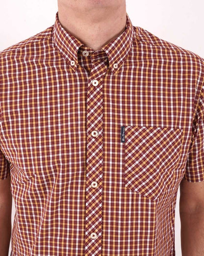 Ben Sherman House Check Short Sleeve Shirt Claret
