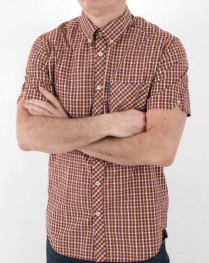 Ben Sherman House Check Short Sleeve Shirt Claret