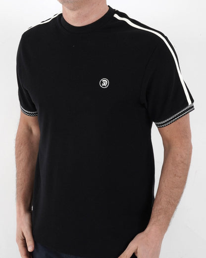 Trojan Twin Stripe T Shirt Black
