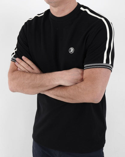 Trojan Twin Stripe T Shirt Black