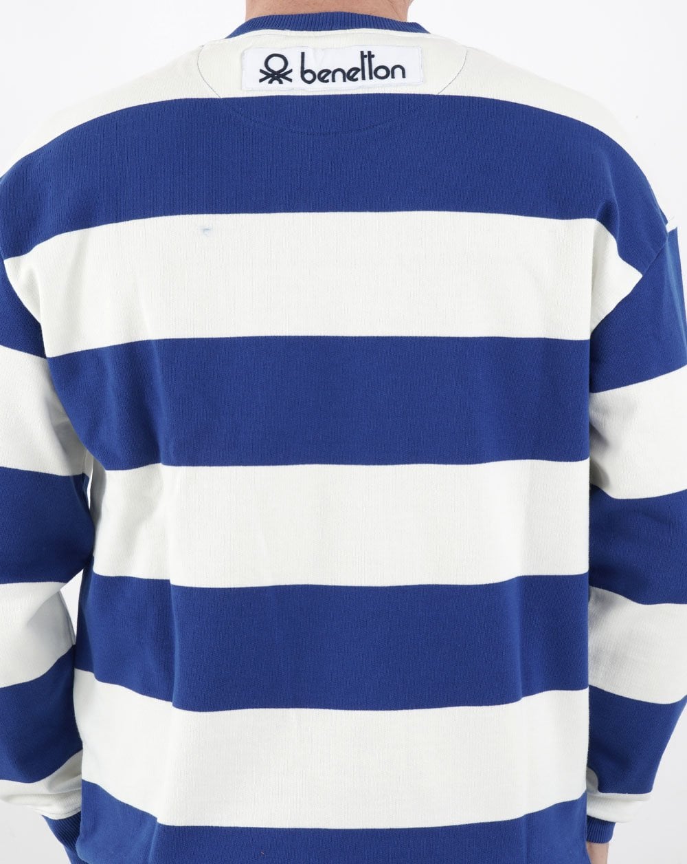 Benetton Striped Sweatshirt Blue