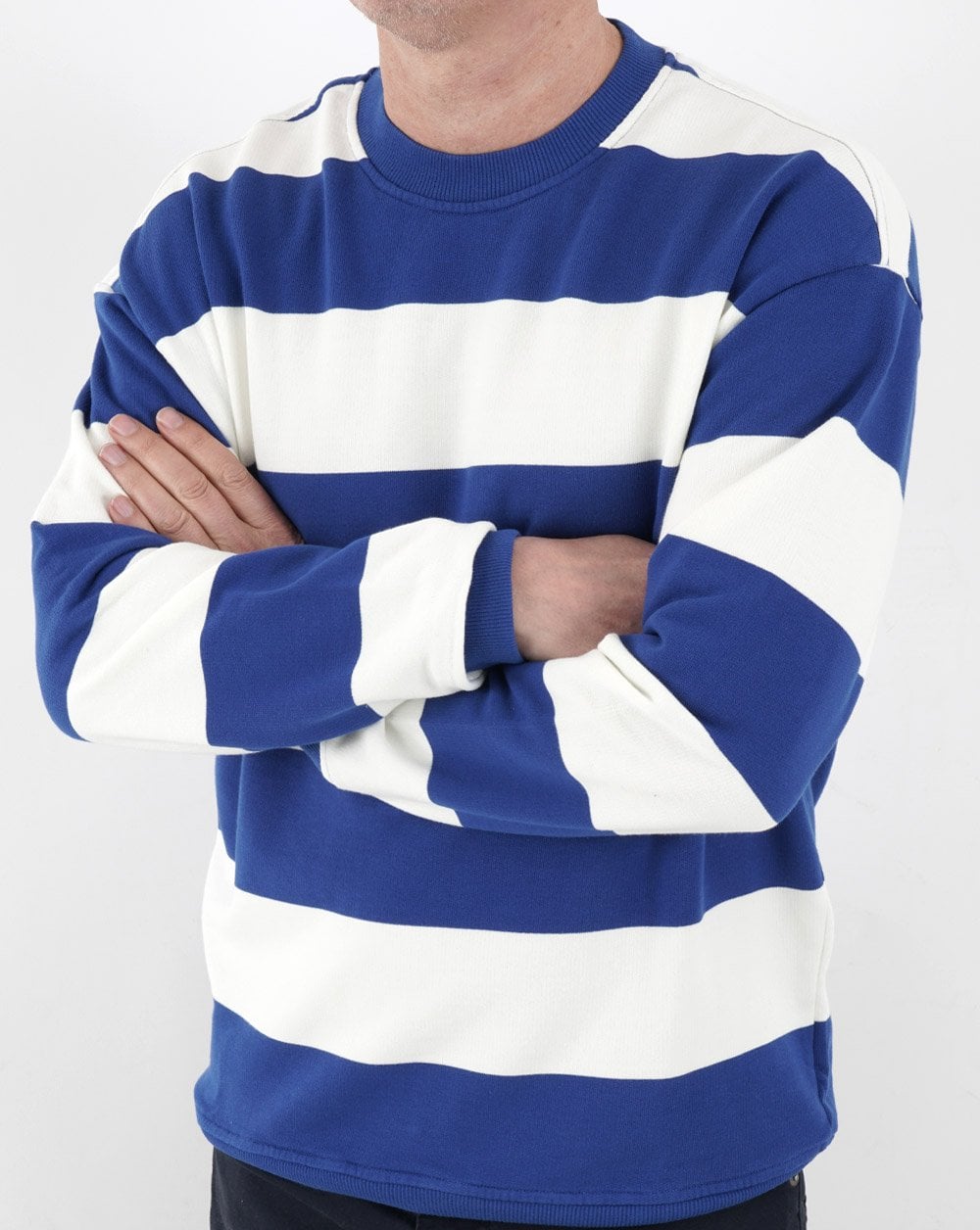 Benetton Striped Sweatshirt Blue