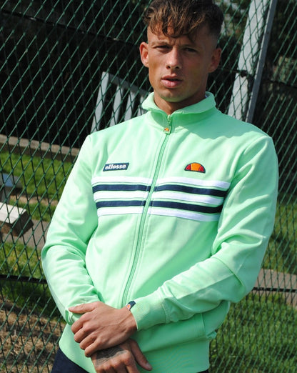 Ellesse 5 Stripe Track Top Fresh Lime