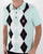 Gabicci Vintage Bogart Knitted Polo Shirt Mint- Navy
