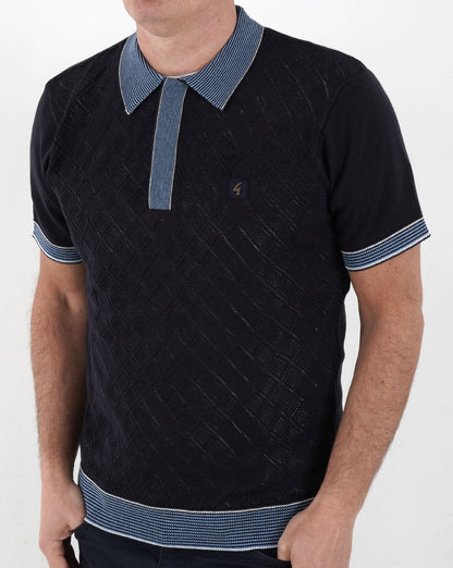 Gabicci Vintage Dafoe Knit Polo Navy