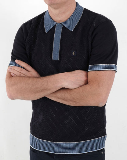Gabicci Vintage Dafoe Knit Polo Navy