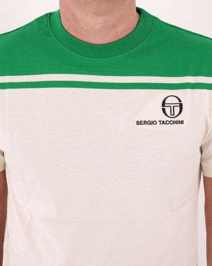 Sergio Tacchini New Young Line T Shirt Off White/Green